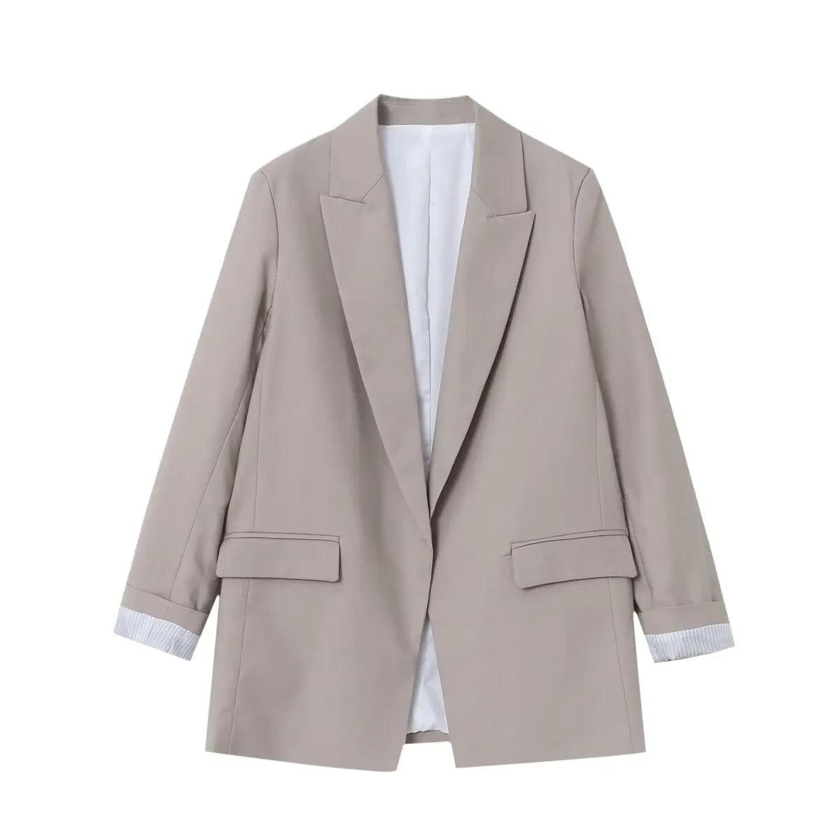Charmchant Women's  Minimalist Oversized Linen Blazer High Quality Long Sleeve Outerwear Jackets Casual Office Wear Spring 2026