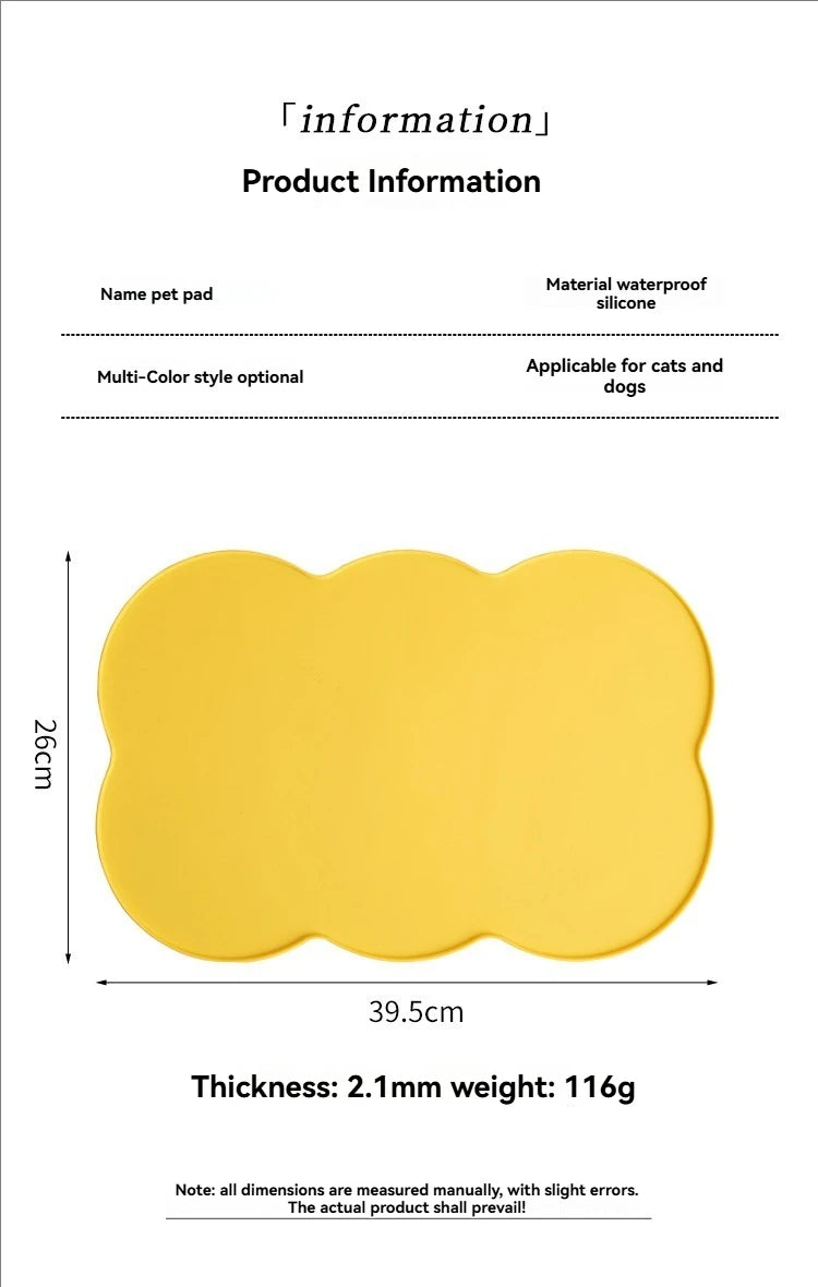 Silicone Pet Feeding Mat, Leak-Proof and Non-Slip Feeding Mat for Dogs and Cats, Oval Bowl Mat