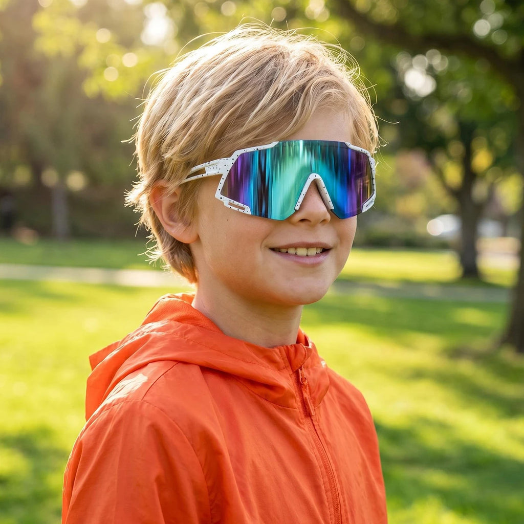 KIDS Sunglasses 3-8 Years Old Youth Goggles for Boys And Girls Outdoor Eyewear for Bicycle Road Camping Baseball Football