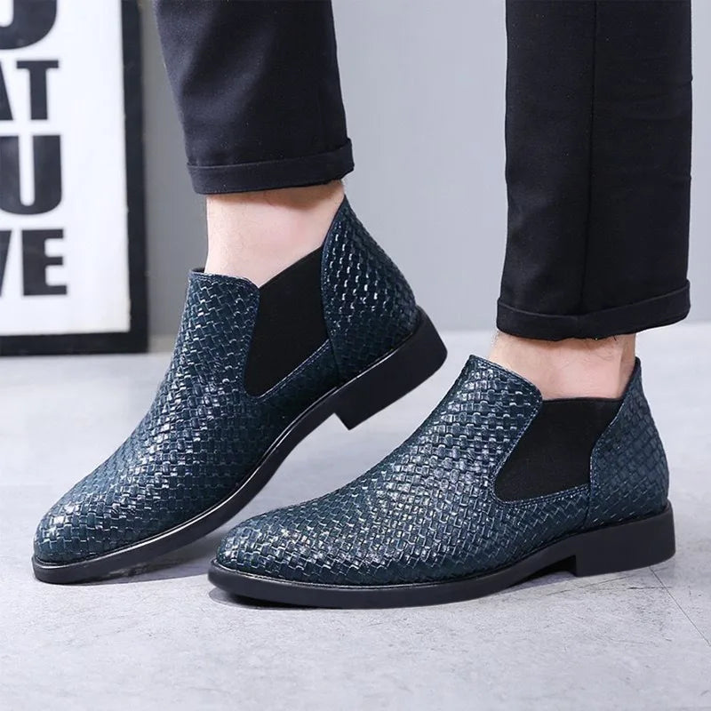 Black Men's Boots Luxury High Quality Chelsea Boots Male Leather High Top Casual Shoes designer Classic Business Men Ankle Boots