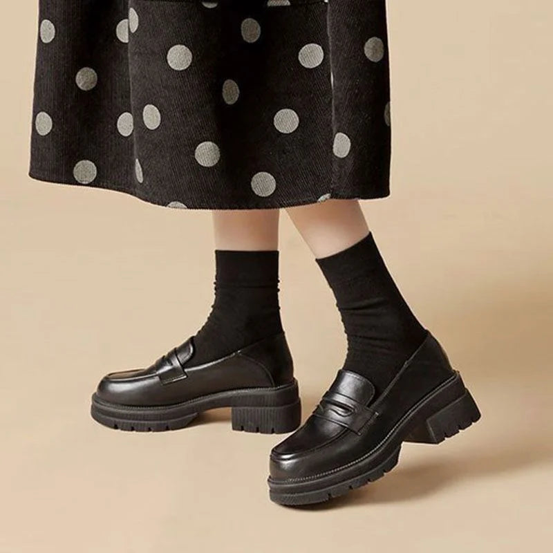 Women's Platform Loafers, All-Season British Style Espadrilles, Fashionable Commuting and Daily Wear, Retro Comfortable Design.