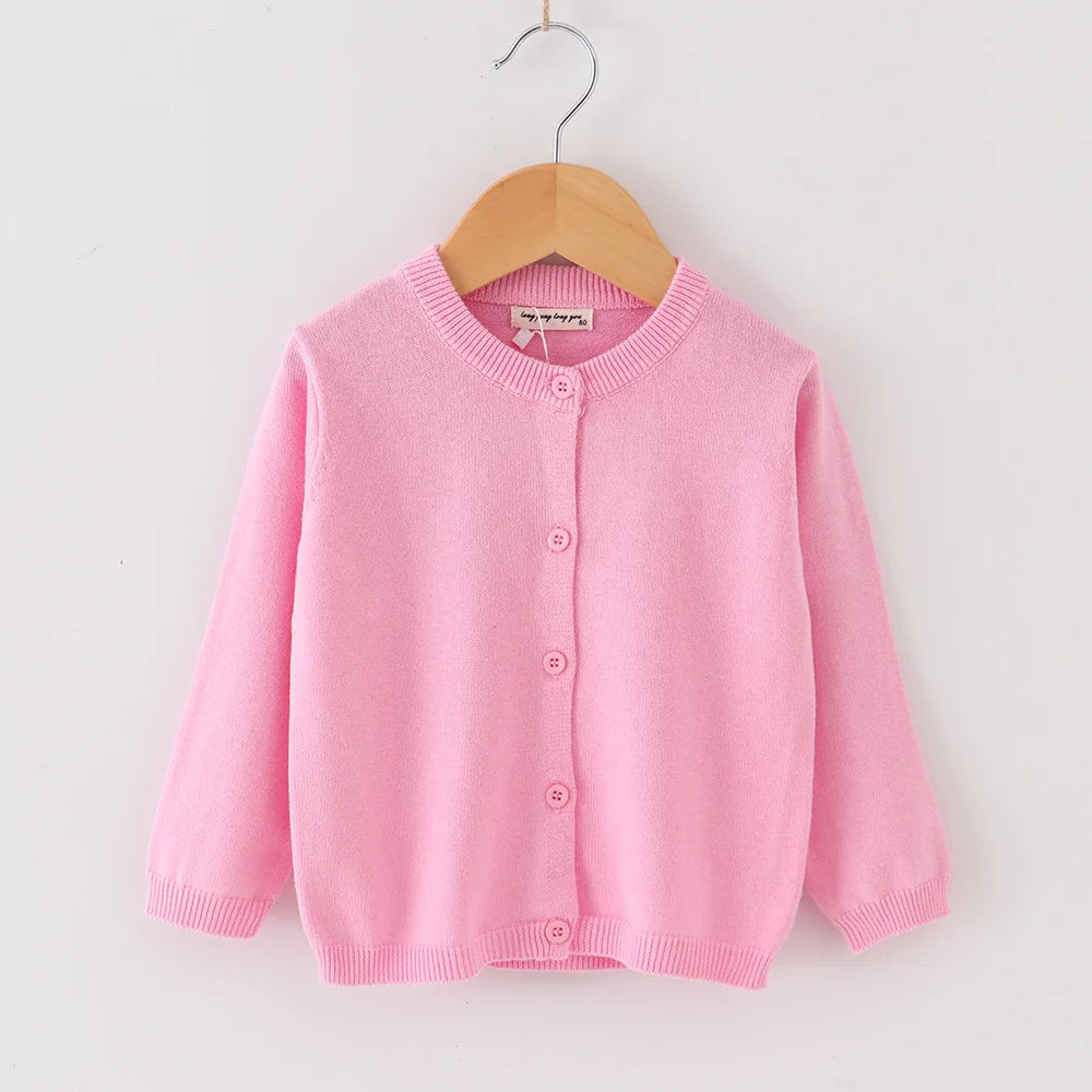 Baby Knitted Cardigan Sweater For Toddler Boys Girls Solid O‑Neck Long Sleeve Knit Outerwear Kids Spring Fall Warm Soft Coat