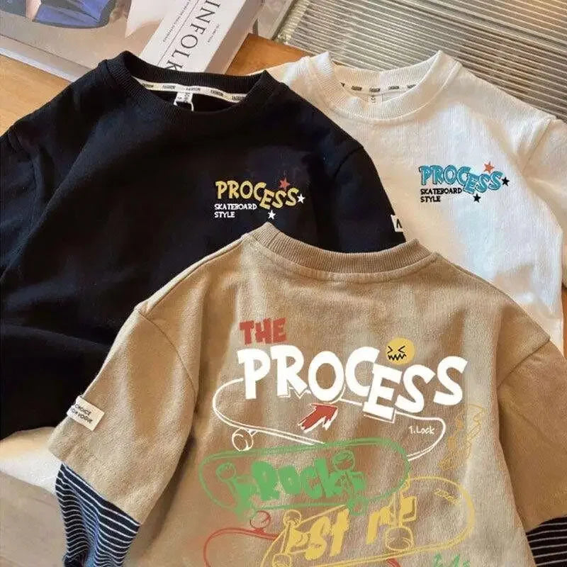 Kids T-shirts 2026 Spring Autumn Children Tees Long Sleeve Tops for Boys Cartoon Toddler Blouse Baby Clothes 1-6T