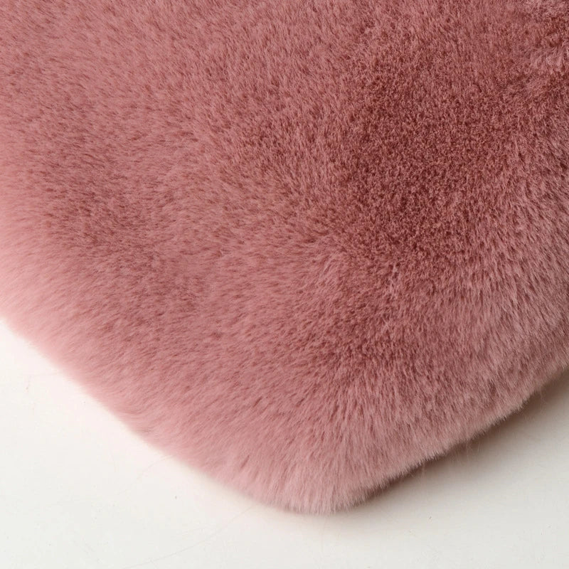 Fashion Women's Heart Shaped Handbags Cute Kawaii Faux Fur Crossbody Bags Wallet Purse Plush Chain Shoulder Bag Lady Handbag