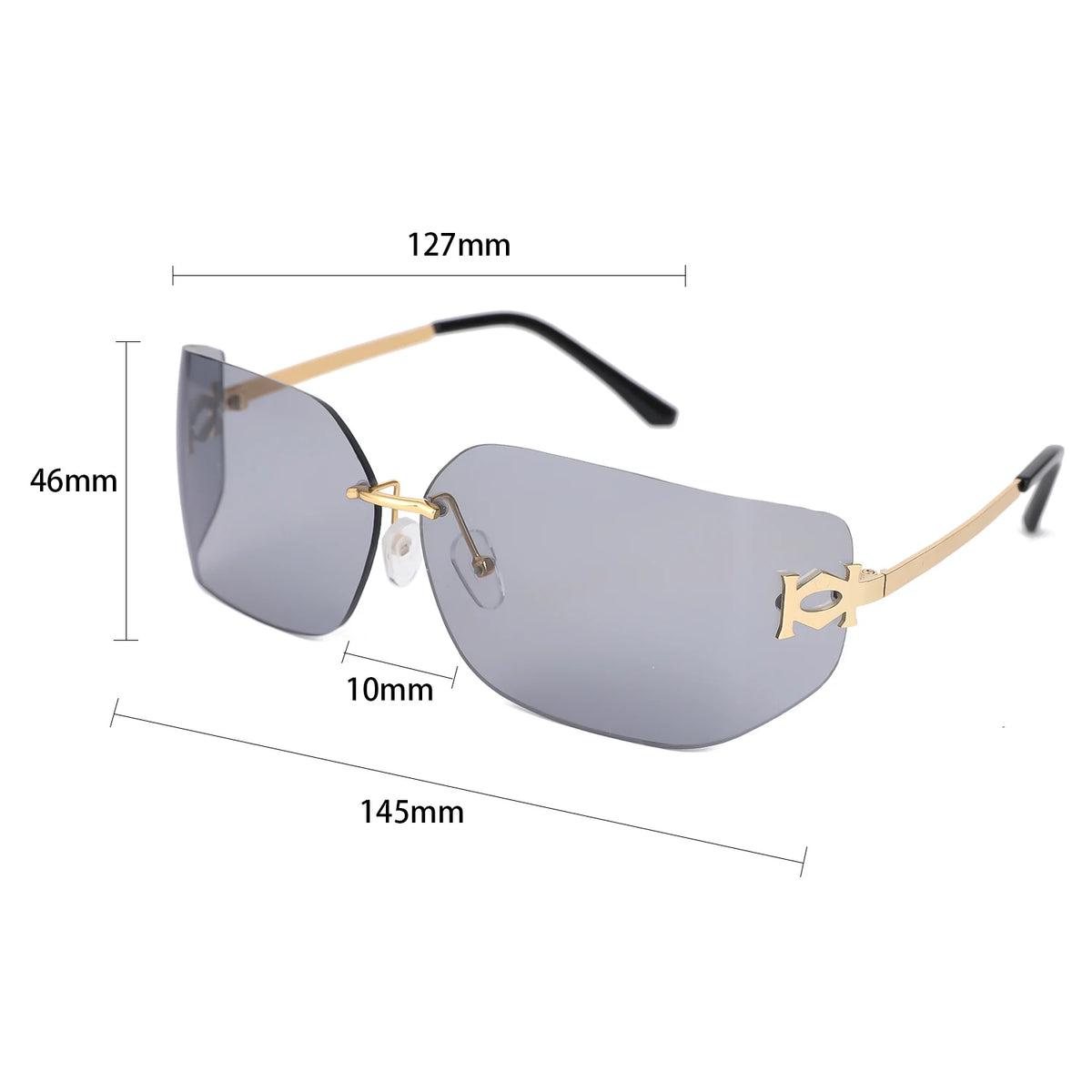 Women Sunglasses Fashion Rimless Rectangle Sunglasses for Women Luxury Design Trendy Frameless Sun Glasses Female UV400