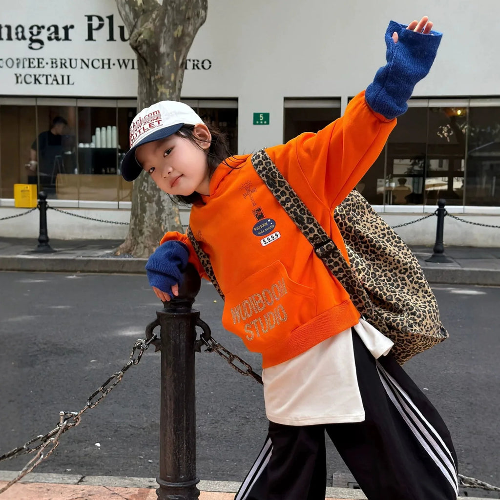 Children Clothes Kids Fashionable Hoodie Top 2026 Autumn New Hooded Sweatshirt Boys Solid Color Kids Casual Top