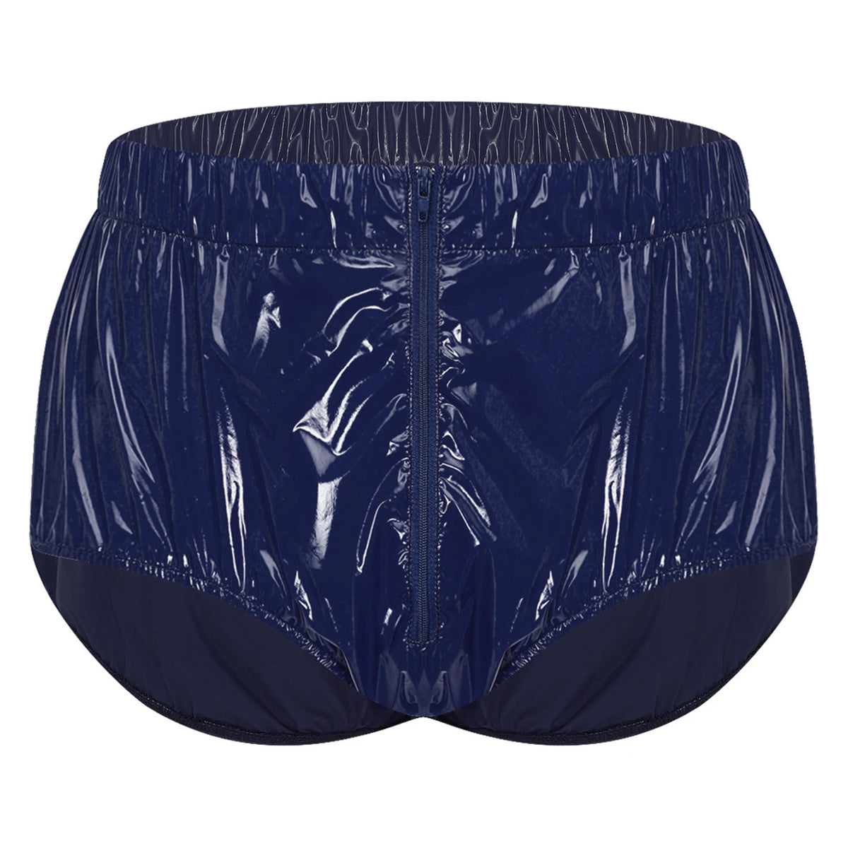 Swimwear Men's Metallic Shorts Waterproof Swimming Trunks Elastic Waistband Built-in Briefs Swim Boxer Shorts Athletic Swimsuit