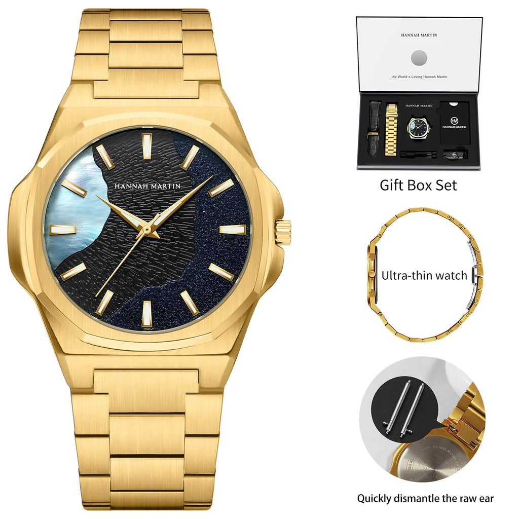 Men Watches 40mm Stainless Steel Business Timepiece for Men Clock Japanese Quartz Movement Watch With Tool Included Reloj Hombre