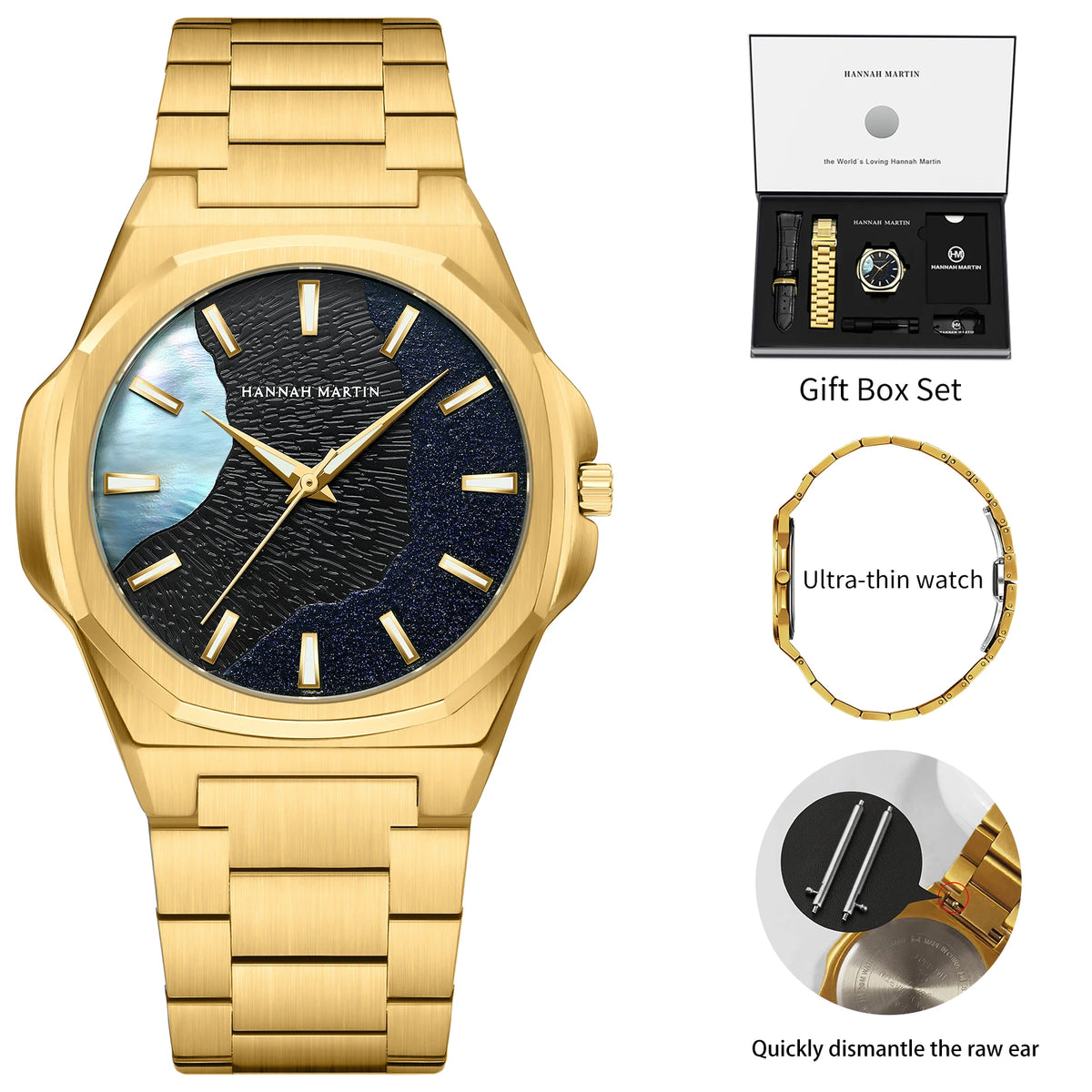 Men Watches 40mm Stainless Steel Business Timepiece for Men Clock Japanese Quartz Movement Watch With Tool Included Reloj Hombre
