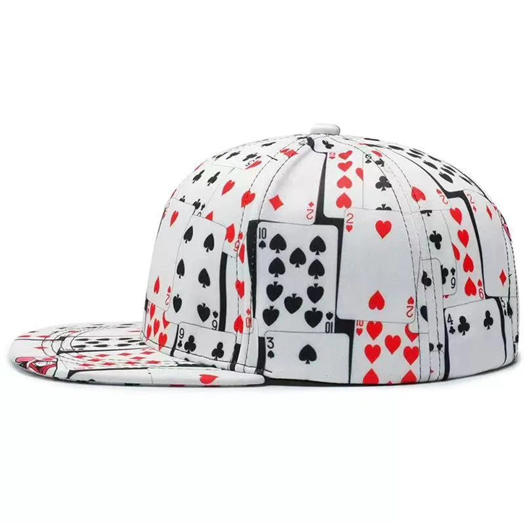Unisex Poker Card Printed Hip-hop Hats Spring Autumn Outdoor Adjustable Casual Baseball Caps Sunscreen Hat Sports Cap