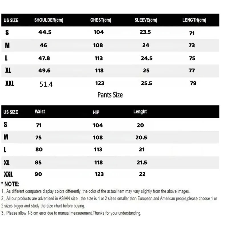 Men's Summer Fitness Sportswear Set Short-Sleeved T-Shirt & Shorts Two-Piece Breathable Quick-Drying Casual Sportswear