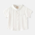 2025 Kids Shirts for Boys Toddler 1 to 2 3 4 5 6 7 Years White Black Yellow 100% Cotton Children Shirts Short Sleeve Summer Tops