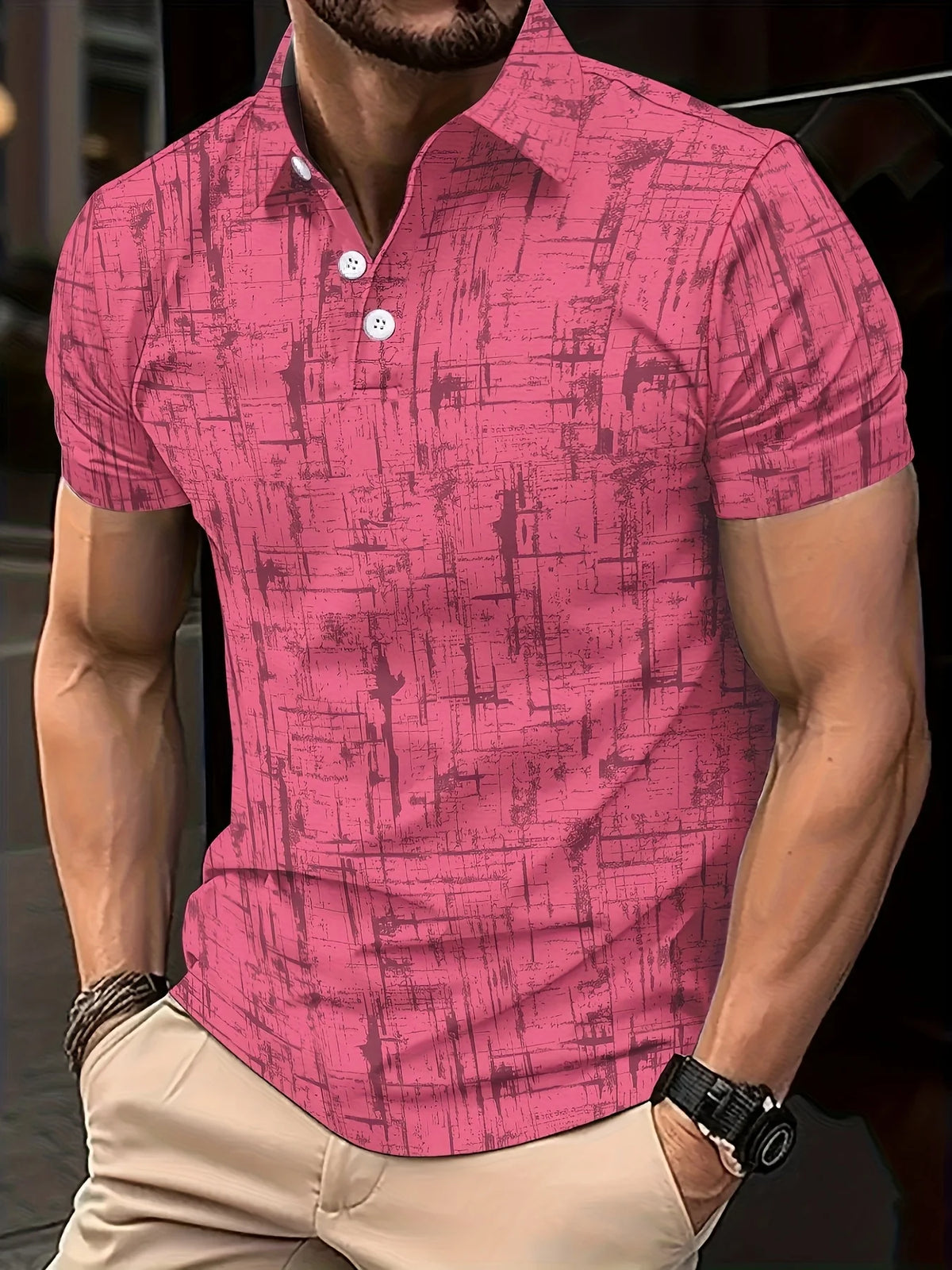 2026 Summer New Style Men's Short-Sleeved Polo Shirt - Street Casual Fashion Comfortable Breathable 3D Pattern Print