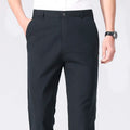Spring Summer Cotton Suit Pants Men Solid Color Smart Casual Dress Trousers Man Lightweight Zipper Fly Straight Breathable Pants