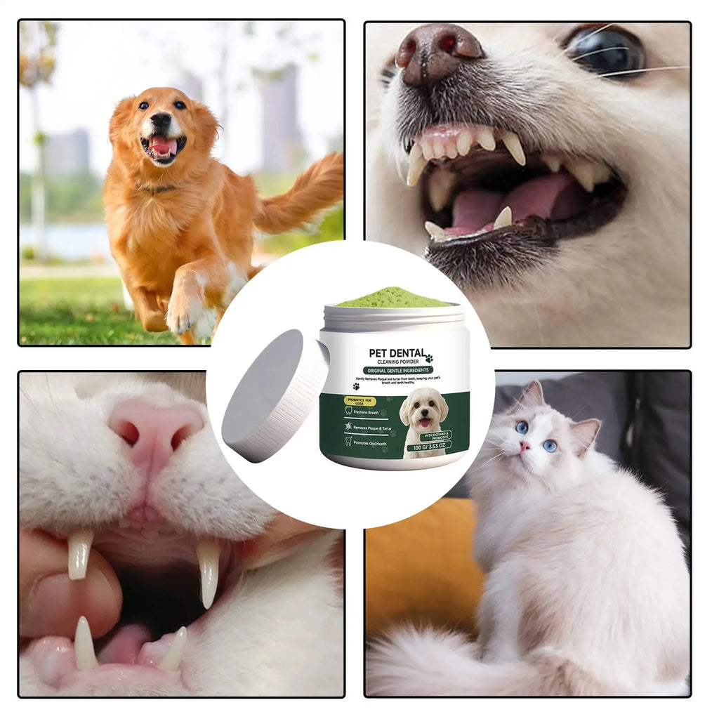 No Brushing Cleaner Pet Tooth Clean Powder Dog Teeth Cleaning Powder Cleaning For Dog For Puppy Kitten Small Large Breeds Daily