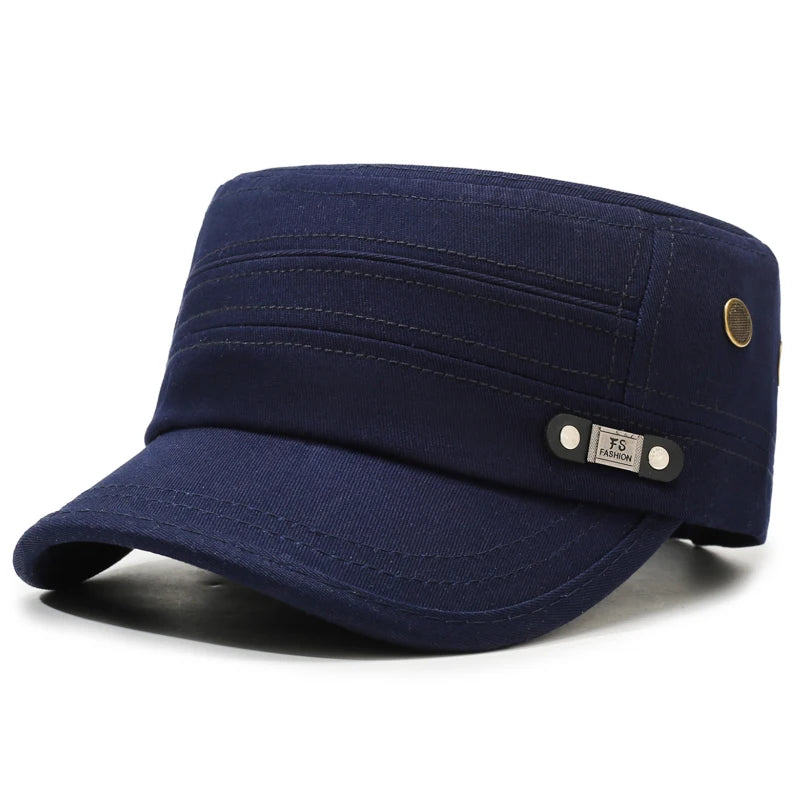 Men's Solid Color Flat Top Hat for Outdoor Leisure & Travel – Minimalist, Elegant, Sun-Shading & UV-Protective