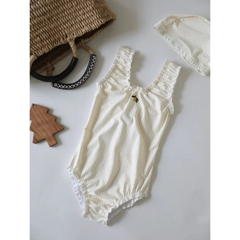 Kids Swimsuits Girls Swimwears  Baby Swimwear  Sun Protection Quick Drying Children's Cute One-piece Girl Swimsuit