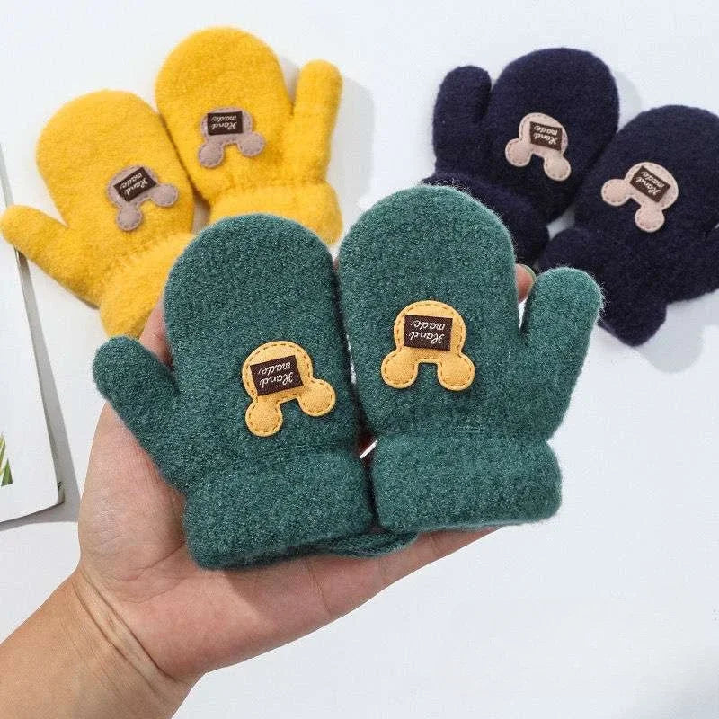New 1-6 Years Old Baby Mittens Newborn Children Kids Winter Gloves Mohair Plush Thick Boys Girls Gloves Kids Accessories