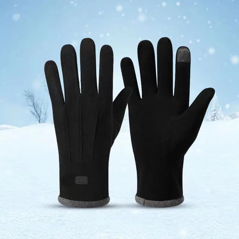 Women Gloves Autumn Winter Fleece Fashion Warm Elastic Touch Screen Windproof Cycling Windproof Business Lady Velvet Gloves