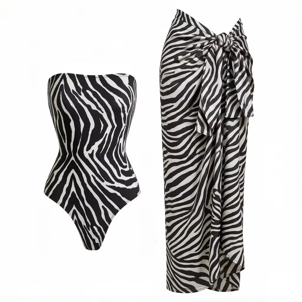 Sexy Leopard Bikini Set Printed Brazilian Biquini Women Swimwear Skirt Bathing Suit Girls Summer Beachwear Dress