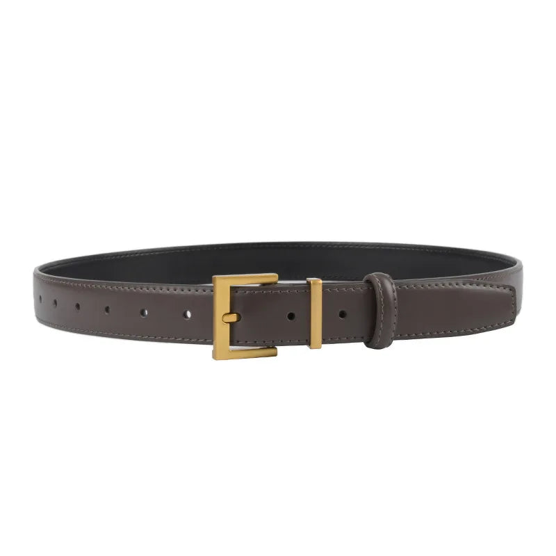 New Waist Belts for Women Plain Real Leather Jeans Belts Strap Blue Pink Khaki Cowhide Waistbands Ladies Daily Dress Decoration