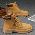 Men's Fashionable High-Top Yellow Boots Casual Shoes Outdoor Off-Road Hiking Boots Trendy Comfortable Footwear