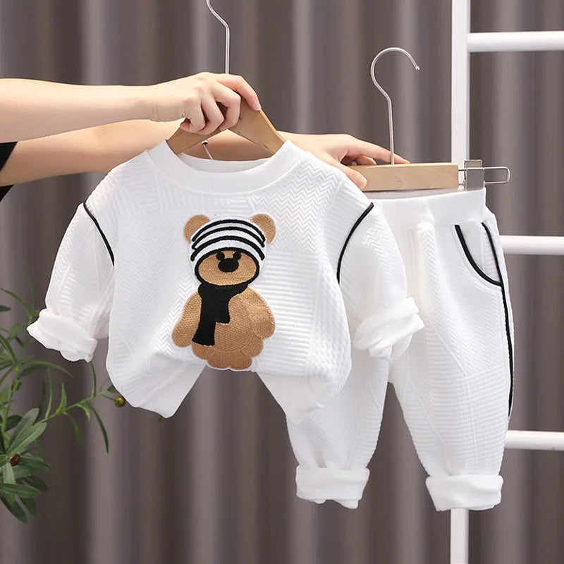 Kids Sets Children's Clothing Baby  Boy Clothes Cotton Spring Autumn Cartoon Long-sleeved Sweater Casual Suit Tops Pants Outfits