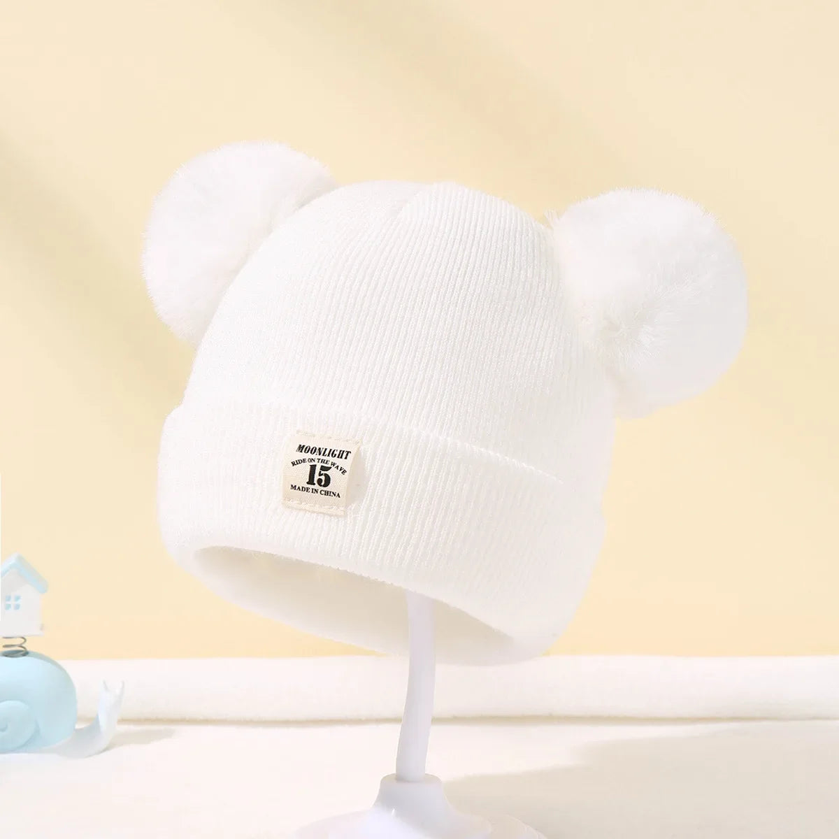 Winter Baby Hats Warm Knitted Kids Hats with Pom Newborn Beanie Hat Solid Color Children Hat for Boys Girls Babies Accessories