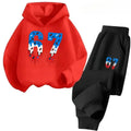 67 Chic Children's Hoodies Set 4-13Y Korean Streetwear Block Tracksuit Fashion Comfortable Kids Sweatshirt 2 Pcs Sets Pant Suit
