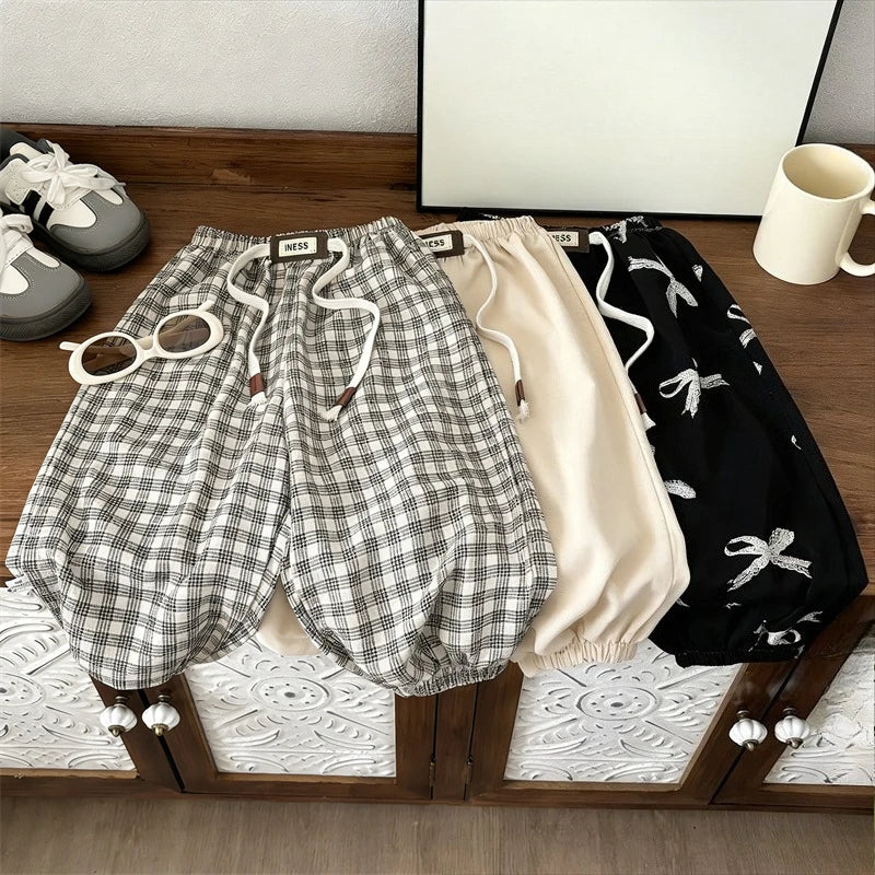 1-5 Years Children's Pants Summer New Korean Loose Fit for Boys and Girls Solid Color Casual Sports Pant Baby Kids Jogger Pants