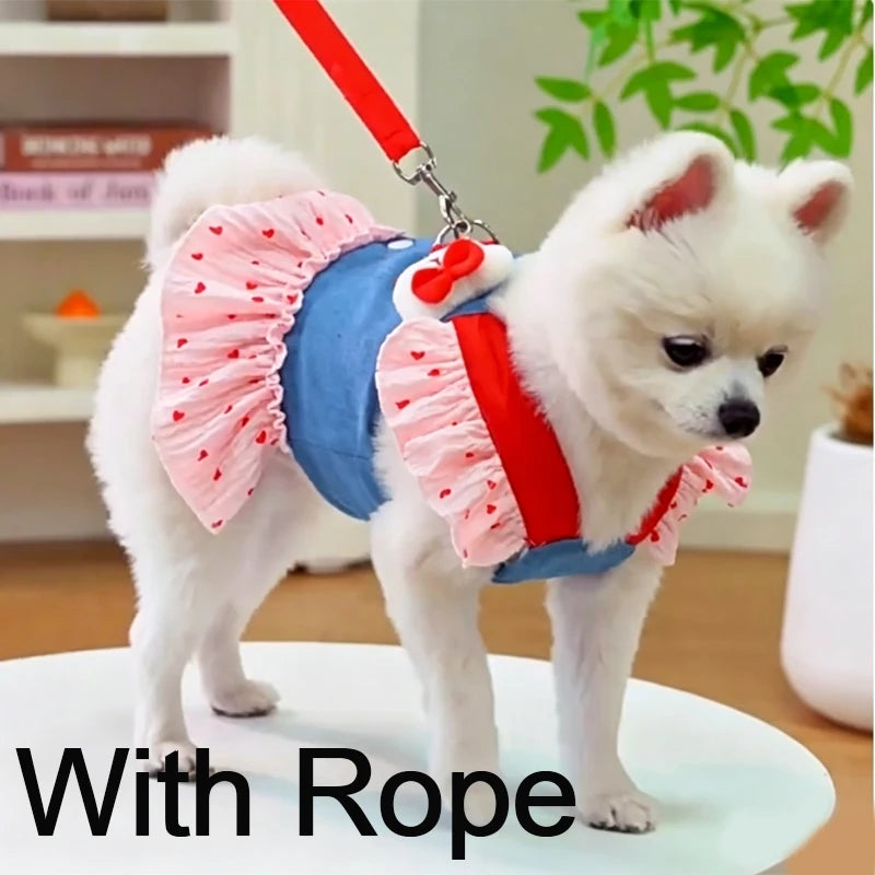 Beauty Spring Chef Back Pet Clothes for Teddy Bichon Small To Medium Yellow Dogs Cat Clothing Dress Stylish Dog and Cat Apparel