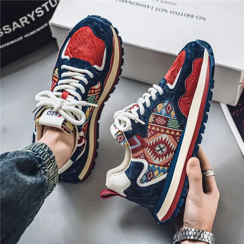 Men's shoes 2026 new spring fabric versatile height increasing thick sole sports and leisure dad shoes