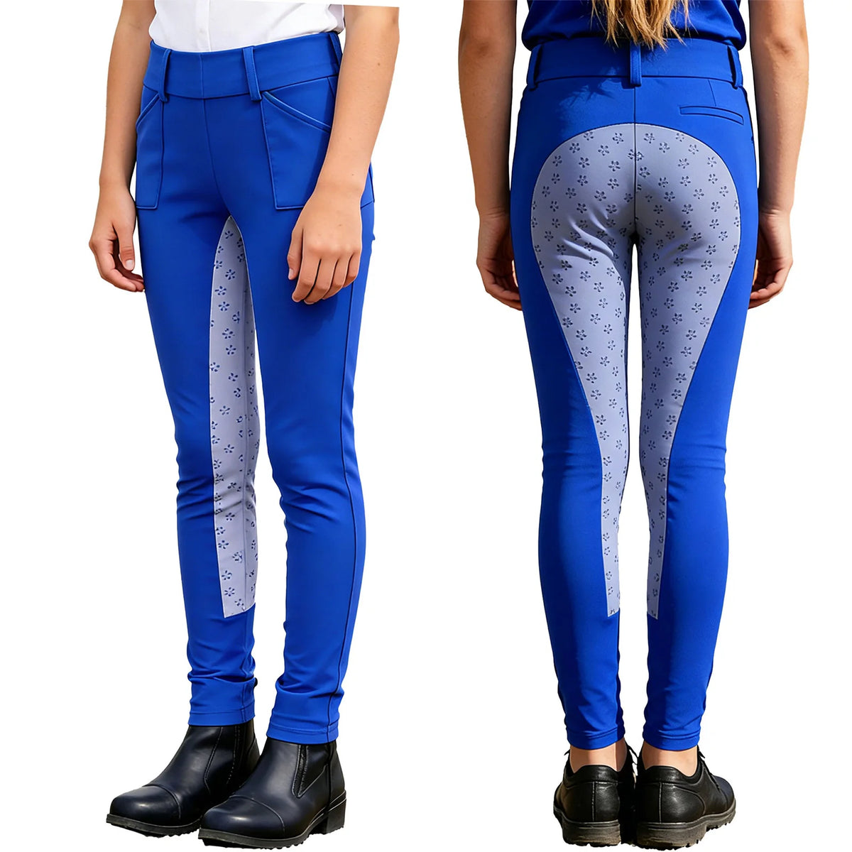 Unisex Kids Boys Girls Horse Riding Sports Clothes Anti-skid Full Seat Equestrian Pants Leggings Workout Bottoms Daily Wear