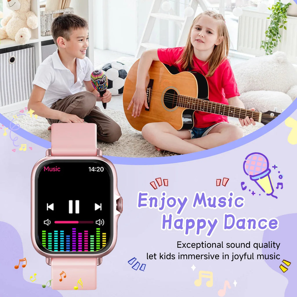 Smartwatch Kids 1.83-inch Screen Sports Tracking Real-Time Weather 200mAh Battery Bluetooth Call/Music Parent-child interaction