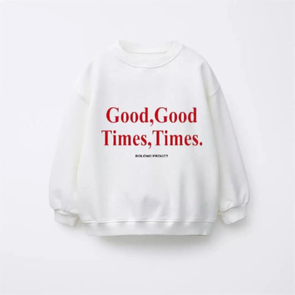 Kids New Printing Hoodie Outer Wear Loose Casual Round Neck Sweatshirst 2 3 4 5 6Years Old Child Versatile Long Sleeve Pullovers