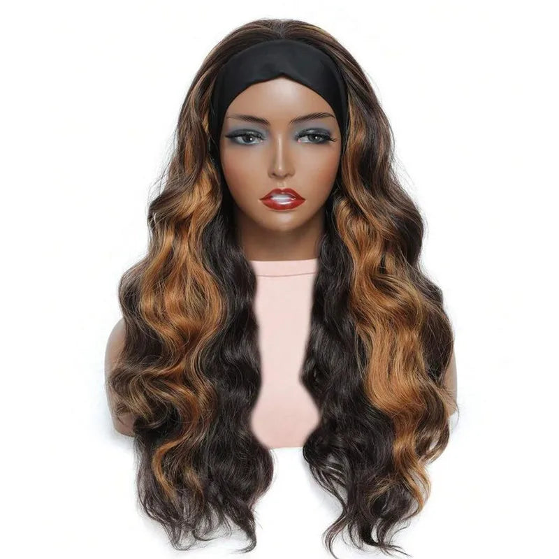 Synthetic Hair Body Wave Headband Wig Women WineRed Black Blonde Wigs For Women Natural Woman Wigs Daily Party Women's Wigs