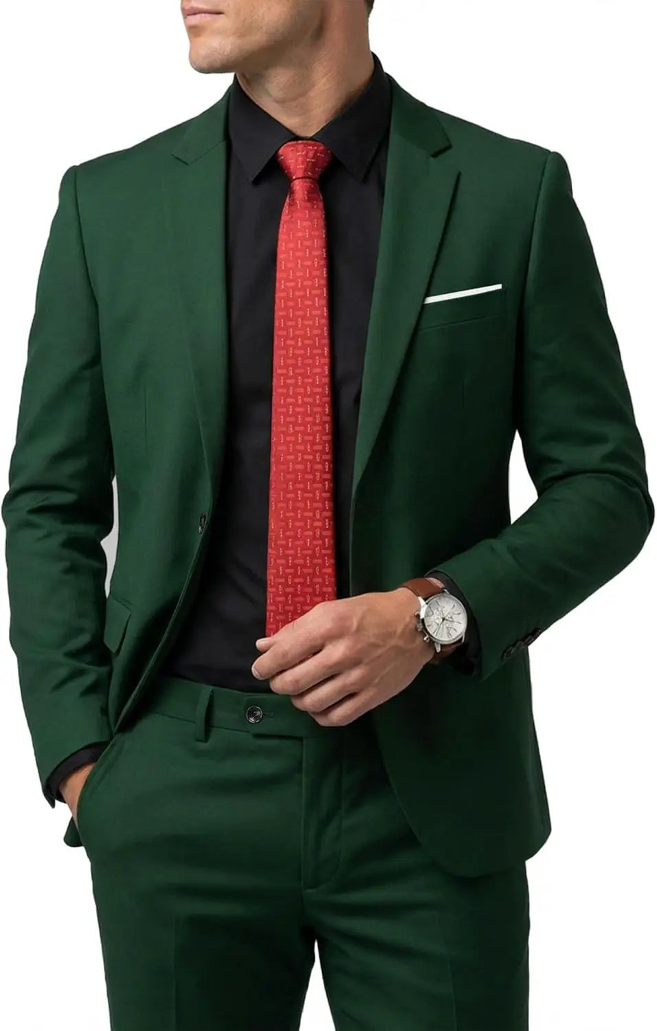 Men's 2 Piece Suit  One Button Slim Fit Solid Jacket  Pants Set Suits for Men Party Wedding Prom  Business