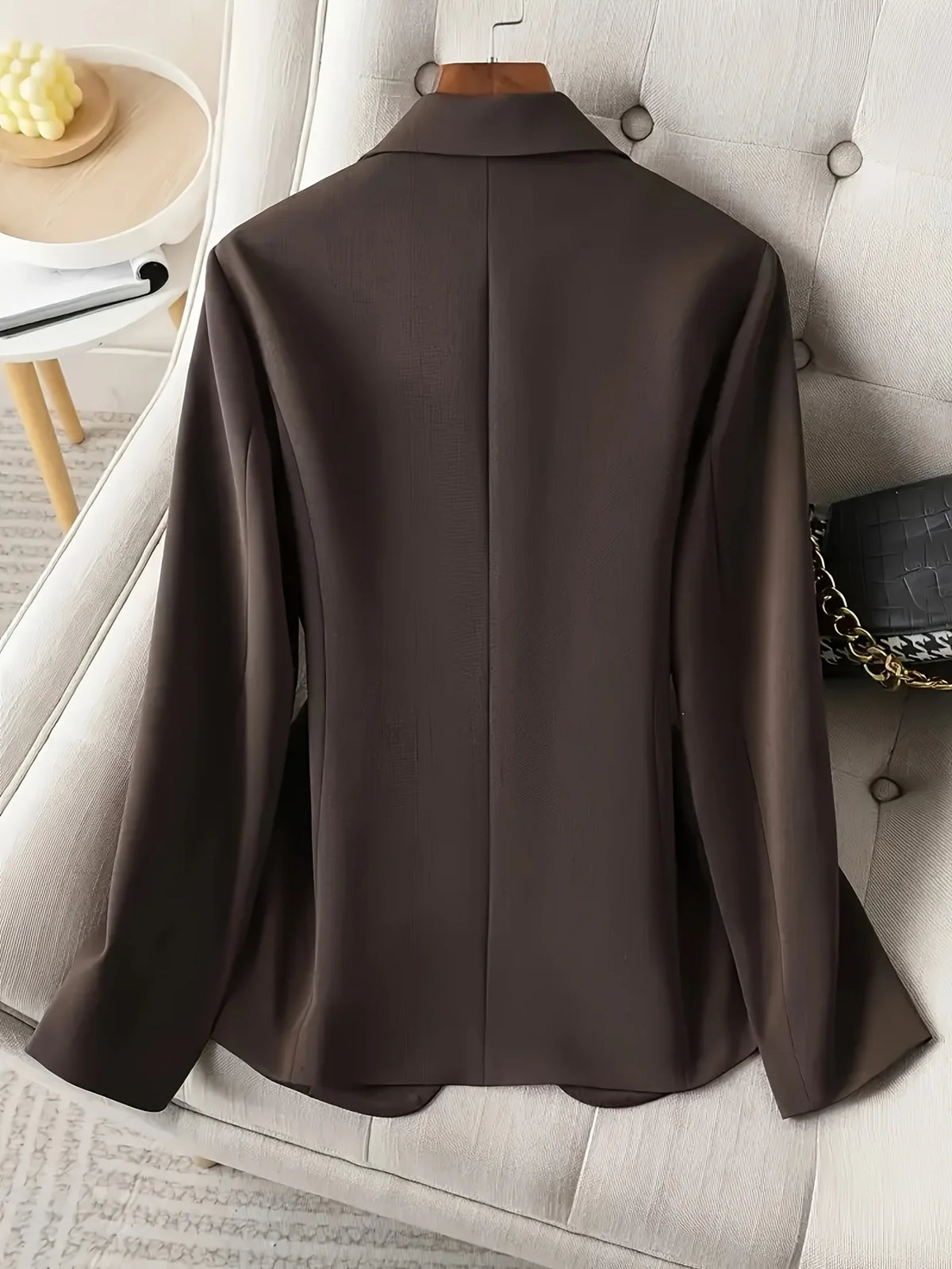 Elegant Brown Blazer for Women Single Button Slim Fit Business Commuter Suit Jacket Korean Fashion OL Style New Spring/Autumn