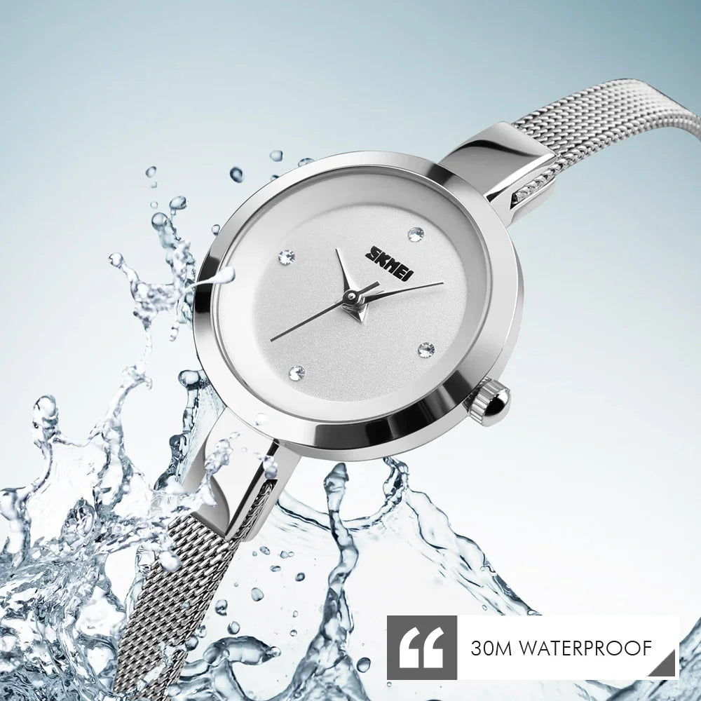 SKMEI 1390 Luxury Elegant Quartz Watch for Women Sport Waterproof Girl Bracelet Woman Wristwatches Ladies Gift 1410 Montre Femme