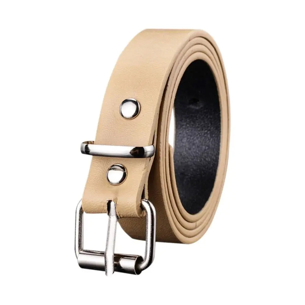 Boys Girls Retro Casual Pin Buckle Waistband Children Leather Belt Trouser Dress Belts Thin Waist Strap