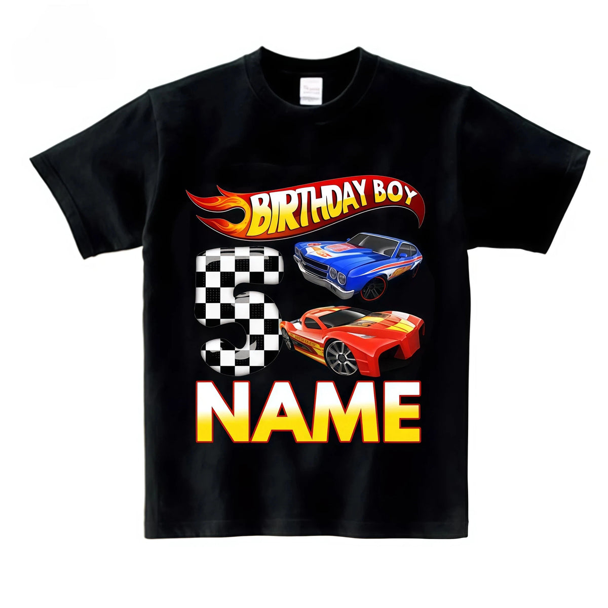 Kids Racing Birthday T Shirt 5 Year Old 2nd T Shirt Kids Shirts for Children Party BOYS Summer Custom Name Toddler Baby T Shirts