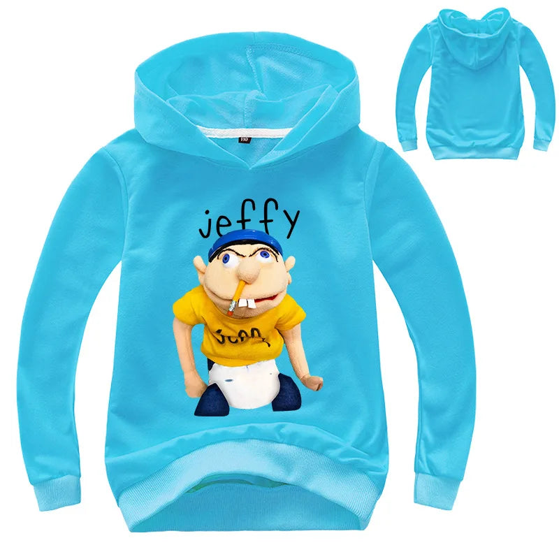 2-16Y Newest Funny JEFFY Youth Kids Cartoon Hoodies Fall/winter Boys Hoody Fashion Outwear Girls Sweatshirt Children Casual Coat