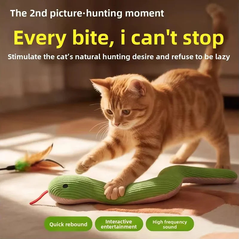 Snake Pet Toy Interactive Play Toy Kitten Kick Teaser Toy Bite Resistant Entertainment Toy For Indoor Cats Small Dogs Pet Supply