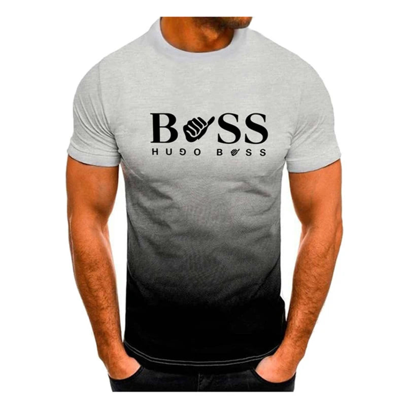 Summer Men's Clothing Whatever Print Short Sleeve Men Trend Products Sports Top Gym Tee Quick Dry T Shirt Male Gradient T shirts