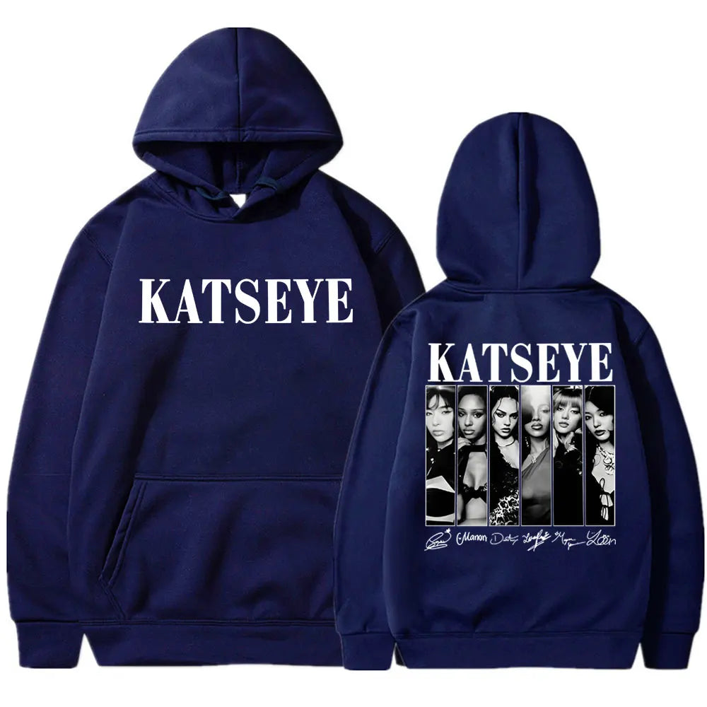 Limted Kpop Katseye Print Hoodies Vintage Trendy Men Women Y2k Hoody Sweatshirt Fleece Oversized Tracksuit Streetwear Fans Gifts