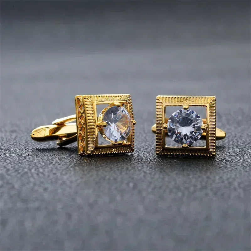 Zircon Cufflinks for Men High-end Crystal French Shirts Accessories Business Banquets Wedding Cuff Links Men's Jewelry Gifts