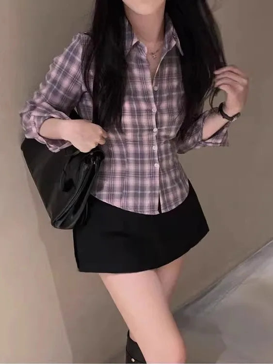 High Waist A-Line  Skirt Suit Bla Women's Korean Sle Belted f-length Skirt Commute Stand Fit Summer Collection