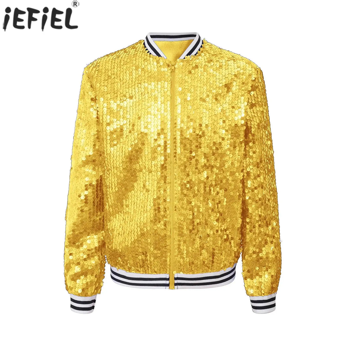 Kids Girls Hip Hop Jazz Dance Coat Long Sleeve Shiny Sequins Baseball Jackets Bomber Outerwear Rave Party Performance Costume