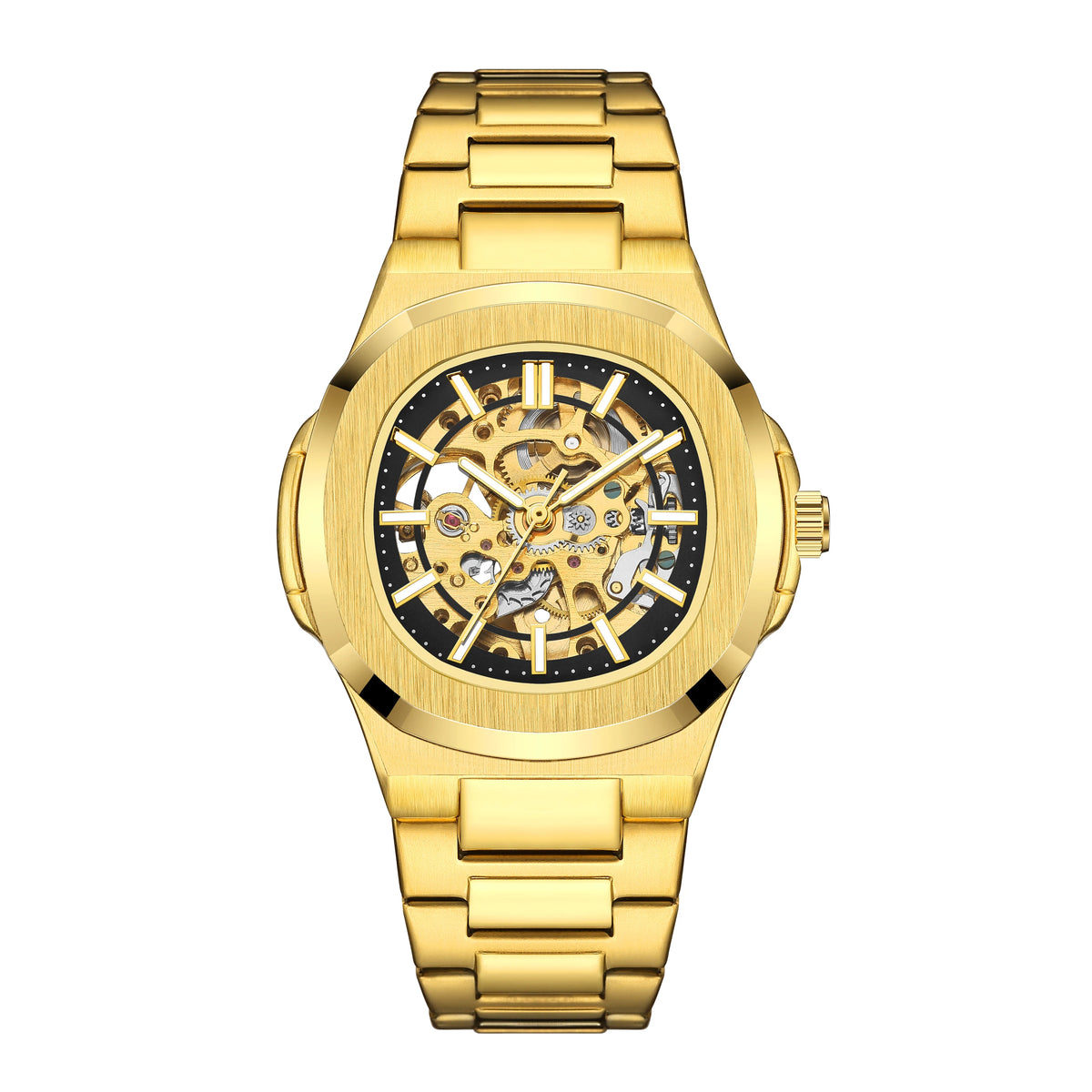 Men's Watches Luxury Automatic Watch For Men Mechanical Wristwatch Skeleton Stainless Steel Sapphire Glass Male Clock 2023