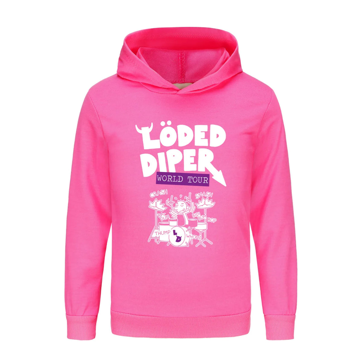 Kids Loded Diper Hoodie Diary of a Wimpy Kid Rock Band Pullover Hooded Sweatshirt for Boys Girls Casual Music Fans Top